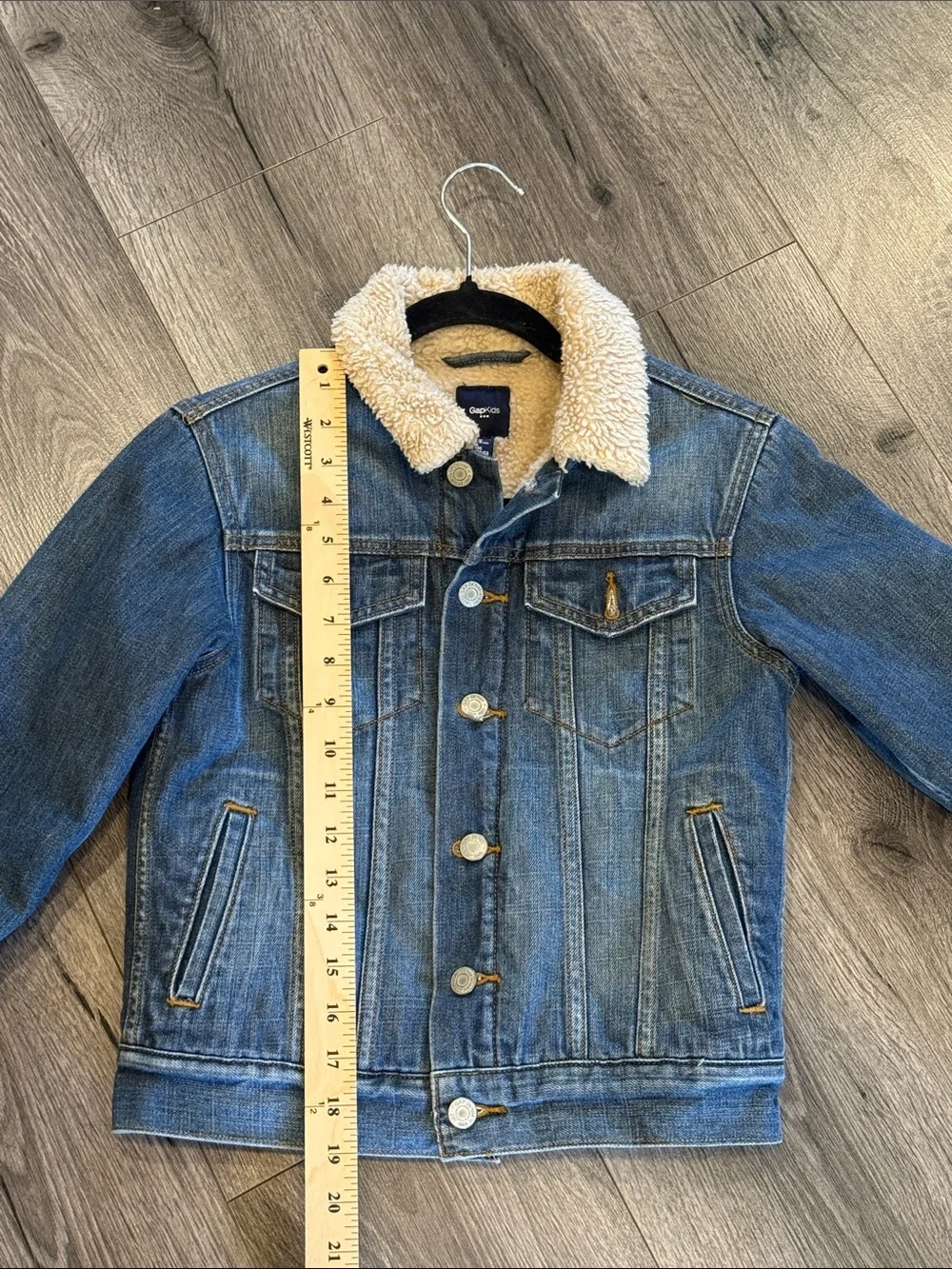 🧨Gap Kids Sherpa Collar Denim Jacket - Blue Classic Cute Comfortable Warm